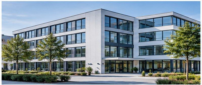 Modernes Bürogebäude als Beispiel für die Bewertung von Gewerbeimmobilien